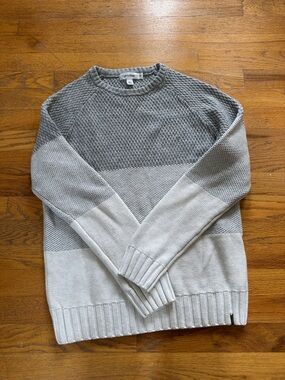 Calvin Klein Two-Tone Gray Crewneck Sweater, unisex!